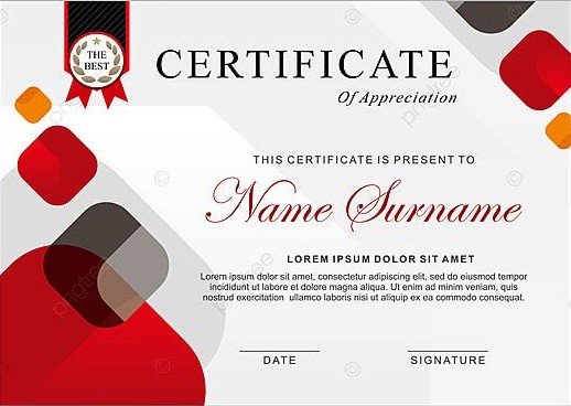 Modern Certificate Template Design With Red And White Color Template Download on Pngtree (1)