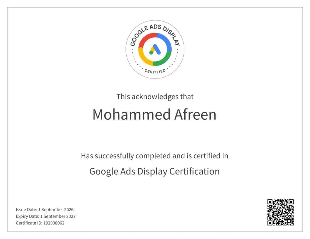 Google Ads certificate